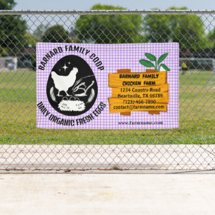 Boerderij Kip Boerderij Houten Patroon Paarse Orga Spandoek