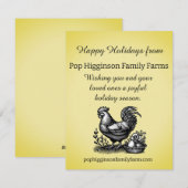 Boerderij kippen feestdagenkaart (Voorkant / Achterkant)