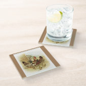  Boerderij kippen Glazen Onderzetter (Schuin)