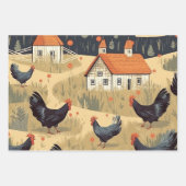 Boerderij kippen inpakpapier vel (Voorkant 2)