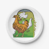 Boerderij Kippen Papieren Bordje (Voorkant)