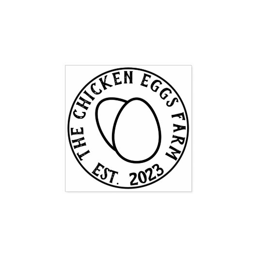 Boerderij kippen Vers logo Rubberstempel (Afrduk)