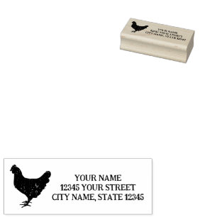 Boerderij kippeneieren Animal Silhouette Aangepast Rubberstempel