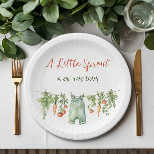 Boerderij Kleintje Spruit Waslijn Baby Shower Papieren Bordje