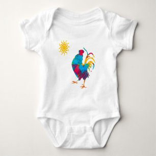 Boerderij Kleurrijke Pet Rooster Waterverf Romper