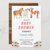 Boerderij koe paard schaap babyshowerfeestje kaart (Voorkant / Achterkant)