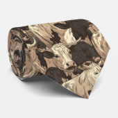 Boerderij Koe Print Classic Country Style Stropdas (Opgerold)