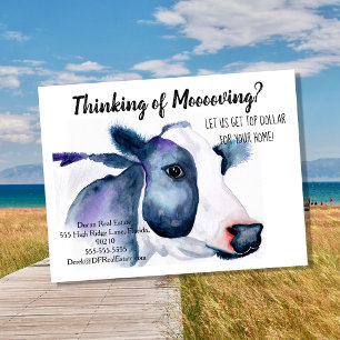 boerderij koe verwijzing vastgoed marketing verkop briefkaart