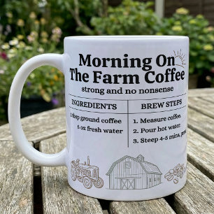 Boerderij Koffie Brouw Stappen Ochtend Op De Boerd Koffiemok