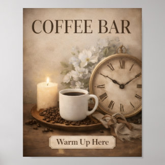 Boerderij koffiebar wandkunst print