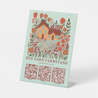 BOERDERIJ Kraampje op de boerenmarkt SCAN OM TE BE Reclamebord Met Voetstuk