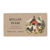 Boerderij Kraft Script Egg Carton Label (Voorkant)