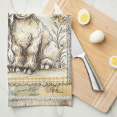 Boerderij lammeren  patroon theedoek (Quarter Fold)