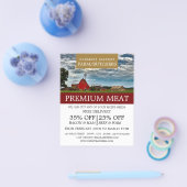 Boerderij Landschap, boer en slager Adverteren Flyer (Enkel)