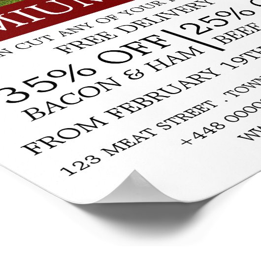 Boerderij Landschap, boer en slager Adverteren Poster (Hoek)