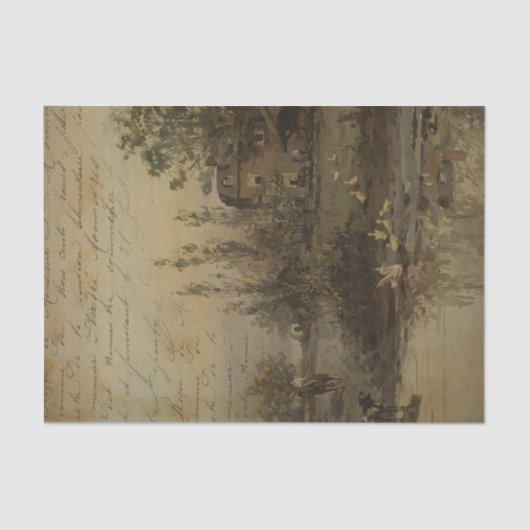  Boerderij Landschap Tissuepapier (Voorkant)