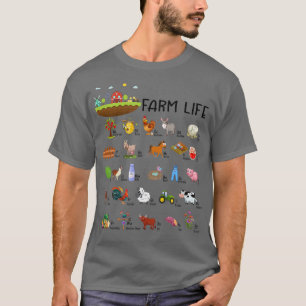 Boerderij Life Alphabet Land Life Boerderij Baby F T-shirt