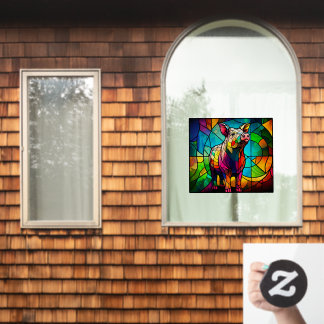 Boerderij Life Varken Hog Faux Glas in lood Raamsticker