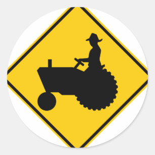 Boerderij Machinesverkeer Snelweg teken Ronde Sticker