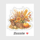 Boerderij Mand van Pompoenen Herfst Sticker (Vel)