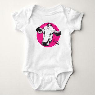 Boerderij Meisje Roze Koe Baby Bodysuit
