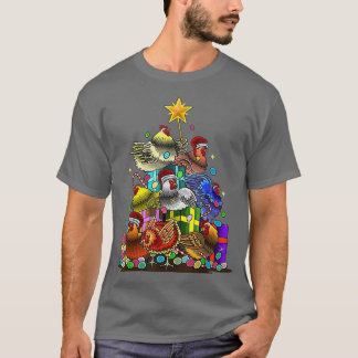 Boerderij met Chicken Kerstmis Hen Rooster Merry C T-shirt