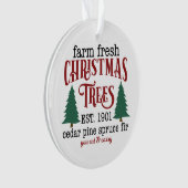Boerderij met kerstbomen ornament (voorkant)