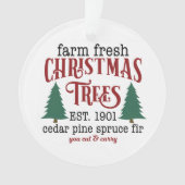 Boerderij met kerstbomen ornament (voorkant)