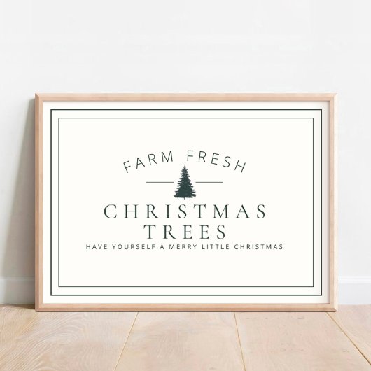 Boerderij met kerstbomen Poster