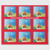 Boerderij met rood     tractorWrapping papier (Vlak)