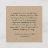 Boerderij Naam Fresh Eggs Visitekaartje met Kip (Achterkant)