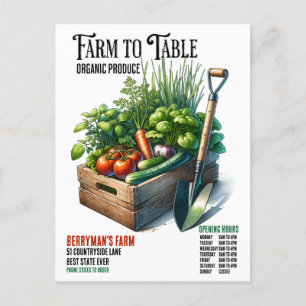 Boerderij naar tafel Organic Produce Business Post Briefkaart
