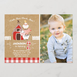 Boerderij nodigt Birthday Old McDonald Country uit Kaart