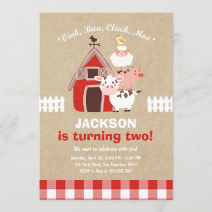 Boerderij nodigt Birthday Old McDonald Country uit Kaart