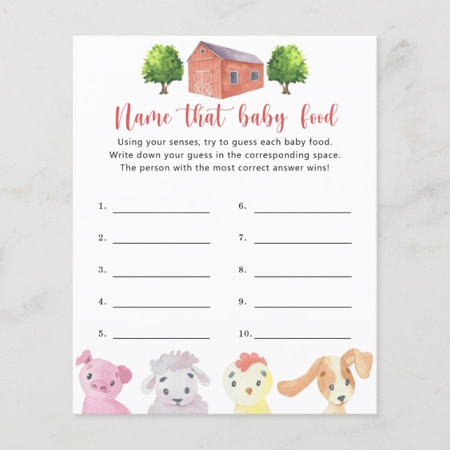 Boerderij - Noem dat baby Food douchegame (Voorkant)