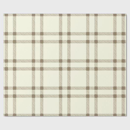 Boerderij off witte sepia plaid patroon cadeaupapier (Vlak)