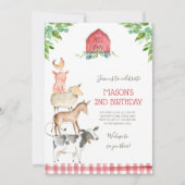 Boerderij Old MacDonald Barnyard Red Boy Animals P Kaart (Voorkant)