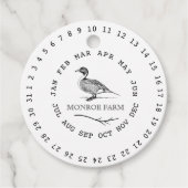  boerderij omcirkelde datum eikarton bedankjes labels (Voorkant)