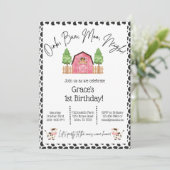 Boerderij op feestdag Uitnodiging - Koe afdrukken (Staand voorkant)