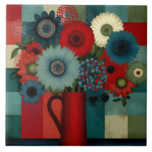 Boerderij Patchwork Blauwe Bes Boeket