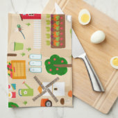 Boerderij Patroon Theedoek (Quarter Fold)