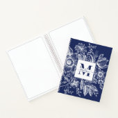 Boerderij Peony Monogram Navy  Frans Blauw Notitieboek (Binnen)