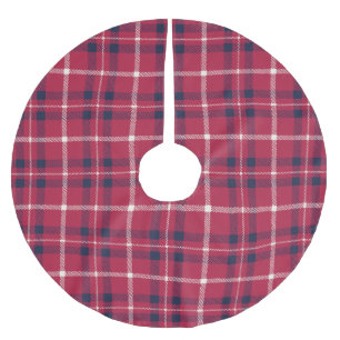 Boerderij plaid marine rood wit handgetekend lande kerstboom rok