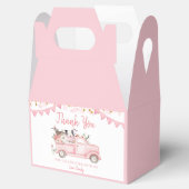 Boerderij pompoen roze vrachtwagen rijden op verja bedankdoosjes (Geopend)