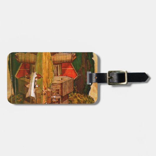 Boerderij Pond Landschap Mead Schaeffer Bagagelabel (Voorkant horizontaal)