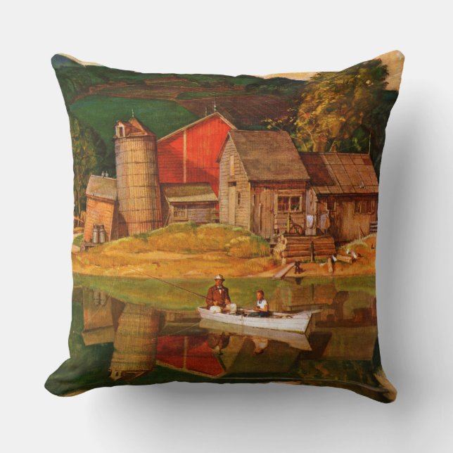 Boerderij Pond Landschap Mead Schaeffer Kussen (Voorkant)