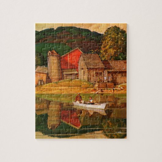 Boerderij Pond Landschap Mead Schaeffer Legpuzzel (Verticaal)