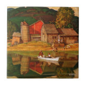 Boerderij Pond Landschap Mead Schaeffer Tegeltje (Voorkant)