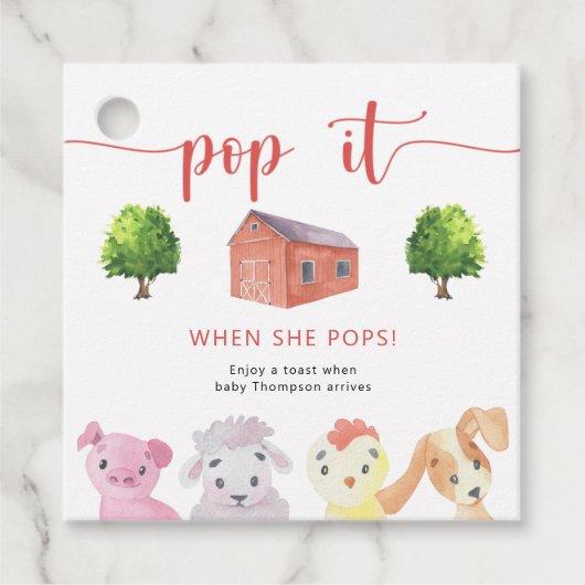 Boerderij - Pop het! Als ze poppen! Bedankjes Labels (Voorkant)