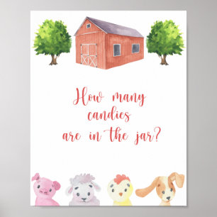 Boerderij - Raad hoeveel snoepjes Poster